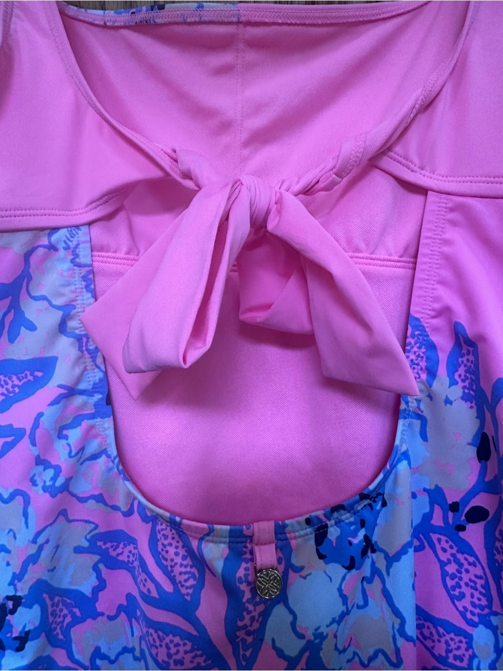 Lilly Pulitzer Cashel One-Piece Swimsuit Totally Koalafied Pink Floral Sz 14 EUC - Picture 6 of 11